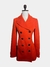 Casaco feminino Burberry vermelho tamanho 34, perfeito para usar no inverno ou outono!