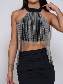 Cropped franja de strass - comprar online