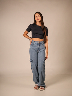 Calça Cargo Jeans Suelen - comprar online