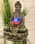 Fuente de Agua con Buda y Esfera de Vidrio Luz Multicolor - 40 cm