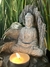 Imagen de Fuente de Agua Buda Feng Shui con esfera de vidrio - 26 cm - Exclusiva con vela y luz led.
