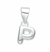 Dijes Iniciales Lisa de Plata 925 - " P " 14 mm DL088