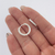 Aros Plata Laminada – Argolla Micro Cristal 18mm ALP042 - comprar online