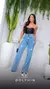 WIDE LEG JEANS COM STRASS AZUL/GRAFITE PREMIUM na internet