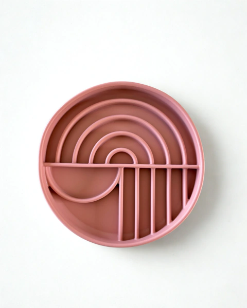 Plato Comida Lenta Rosa