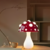 Ilumine seu espaço com o Abajur de Mesa Cogumelo. Design moderno, três opções de luz e base em madeira ou branca. Compre agora e transforme seu ambiente!