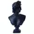 Escultura de busto representando David, com detalhes em relevo e acabamento escuro.