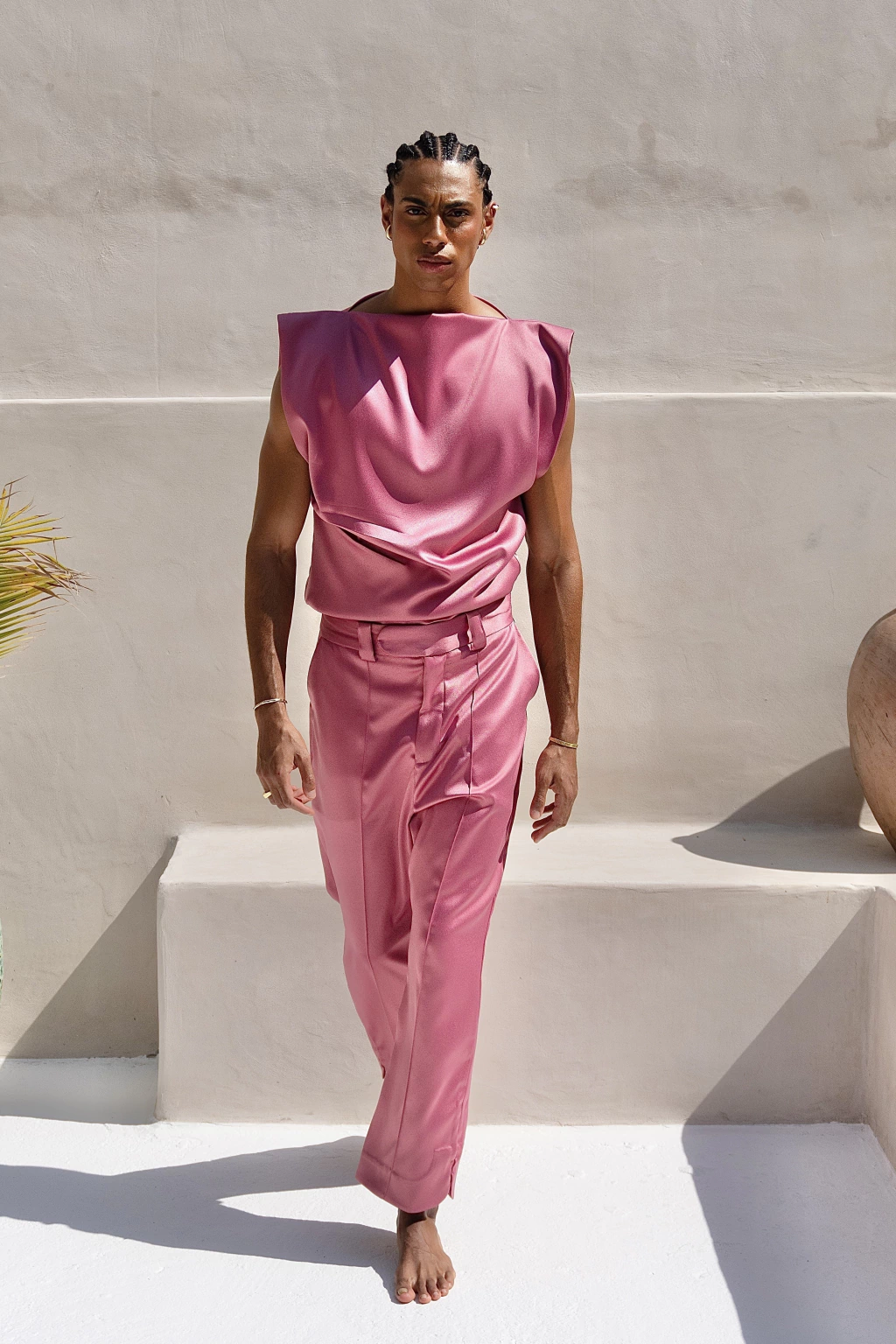 Calça Jazz Alfaiataria Rosa