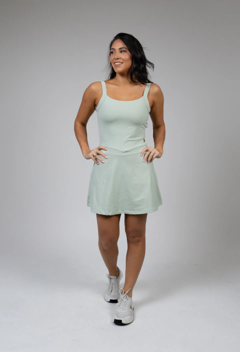 Vestido outline verde menta
