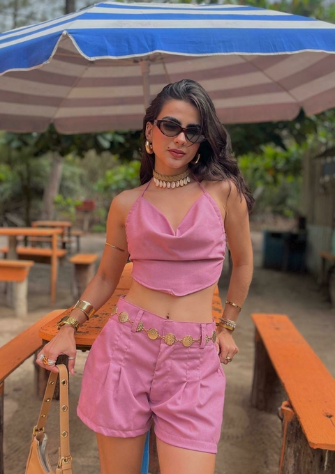 Short Kamala Noronha Rosa Pastel