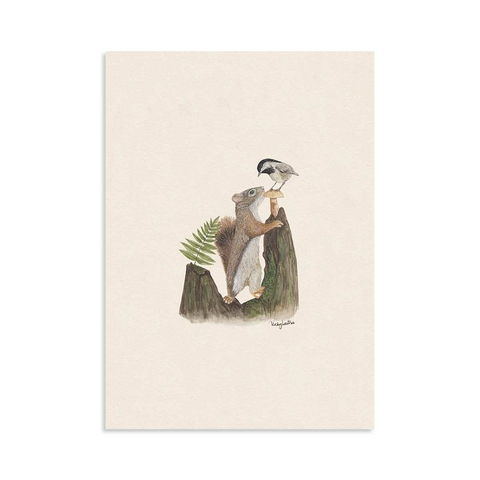Lamina Ardilla y Pajaro