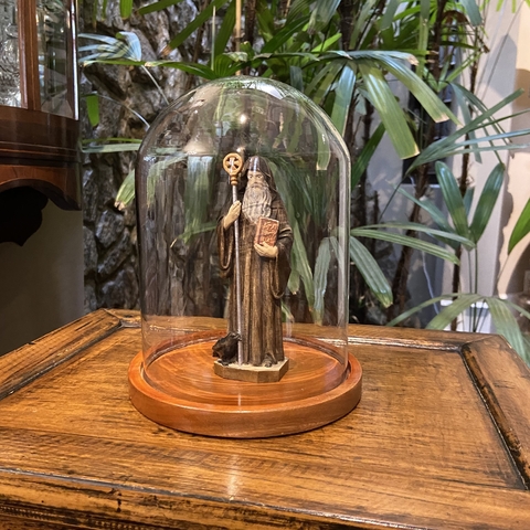 Redoma de Vidro com Base Em Madeira 20cm