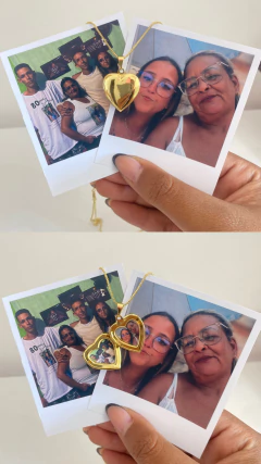 Relicário Coração Liso ponto de luz, banhado a ouro - Mais Bonita Acessórios