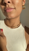 Choker Elos Carteir G, banhada ouro