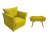 Kit Poltrona Isis + Puff Retangular Couro - comprar online