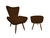 Kit Poltrona Decorativa Emilia + Puff Suede - Mazzero Decor