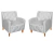 Kit 2 Poltronas Decorativa Munique Couro - Mazzero Decor
