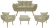 Kit Namoradeira + 2 Poltronas + 1 Puff Opala Suede Estampado - loja online
