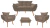 Kit Namoradeira + 2 Poltronas + 1 Puff Opala Suede Estampado - comprar online