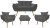 Kit Namoradeira + 2 Poltronas + 1 Puff Opala Suede Estampado - comprar online
