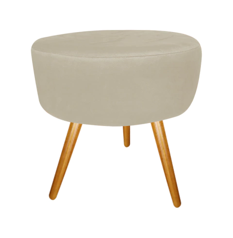 Puff Redondo Decorativo Lavínia Suede
