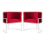 Kit 2 Poltronas Decorativa Luana Base Branca Veludo