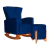 Poltrona Com Balanço E Puff Melinda Suede - Mazzero Decor