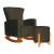 Poltrona Com Balanço E Puff Melinda Suede - Mazzero Decor
