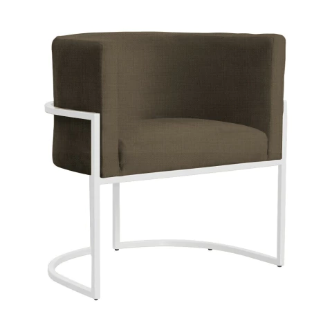 Poltrona Decorativa Luana Base Branca Veludo