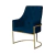 Poltrona Vick Base Dourada Couro - comprar online