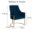 Poltrona Vick Base Dourada Couro - Mazzero Decor