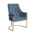 Poltrona Vick Base Dourada Couro - Mazzero Decor