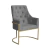 Poltrona Vick Base Dourada Couro - Mazzero Decor