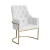 Poltrona Vick Base Dourada Couro - Mazzero Decor