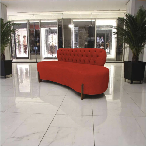 Sofá 3 Lugares Orgânico Curvo Tókio 180cm Couro - comprar online