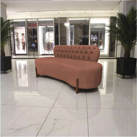 Sofá 2 Lugares Orgânico Curvo Tókio 150cm Bouclé - comprar online