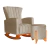 Poltrona Com Balanço E Puff Melinda Suede - Mazzero Decor