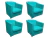 Kit 4 Poltronas Decorativa Biane Suede - comprar online