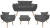 Kit Namoradeira + 2 Poltronas + 1 Puff Opala Suede Estampado - Mazzero Decor