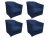 Kit 4 Poltronas Decorativa Biane Suede