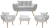 Kit Namoradeira + 2 Poltronas + 1 Puff Opala Suede Estampado - comprar online