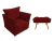 Kit Poltrona Isis + Puff Retangular Couro - Mazzero Decor
