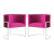 Kit 2 Poltronas Decorativa Luana Base Branca Veludo