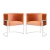 Kit 2 Poltronas Decorativa Luana Base Branca Veludo