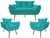 Kit Namoradeira + 2 Poltronas Opala Suede Estampado - Mazzero Decor