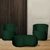Kit 2 Poltronas + Puff Beatriz Composê Couro Marrom Suede - Mazzero Decor