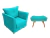 Kit Poltrona Isis + Puff Retangular Couro