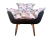 Poltrona Decorativa Opala Suede Estampado - Mazzero Decor