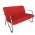 Imagem do Namoradeira Decorativa Bela Suede Braço Cromado