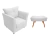 Kit Poltrona Isis + Puff Retangular Couro - comprar online